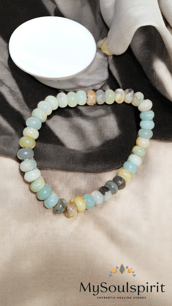 AMAZONIT button bracelet - circumference approx. 17 cm