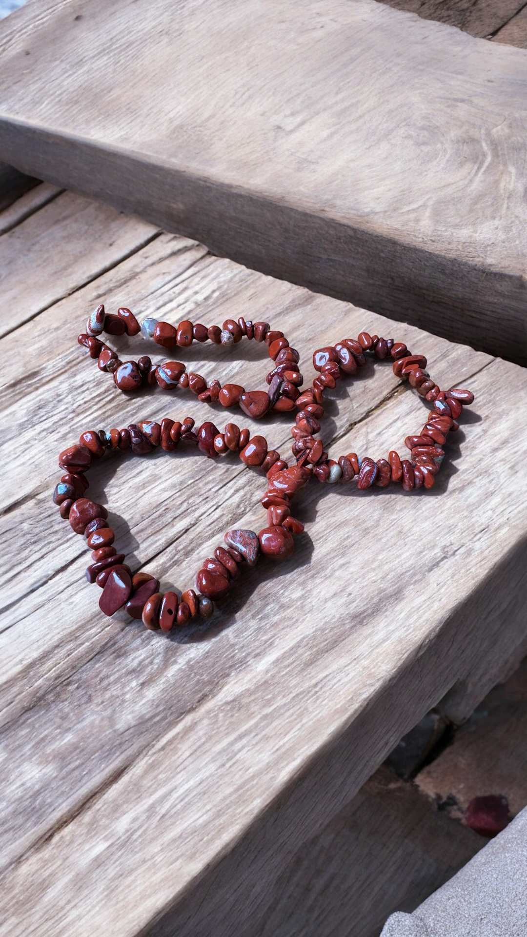 Roter Jaspis Splitterarmband 17 cm