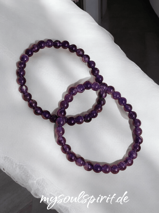 AMETHYST Heilstein - Armband 6 mm Perlen - Perlenarmband
