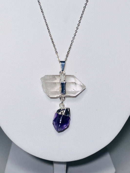 BERGKRISTALL / AMETHYST Doppelanhänger -