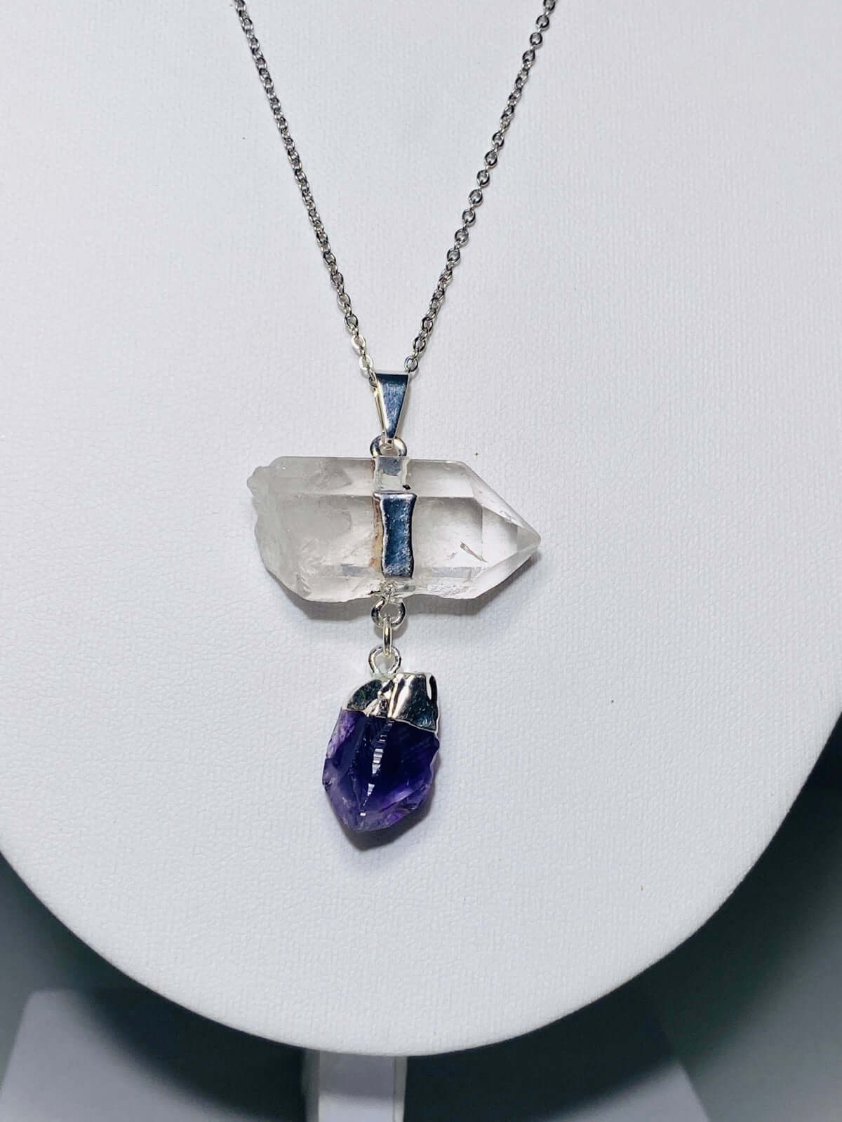 BERGKRISTALL / AMETHYST Doppelanhänger -