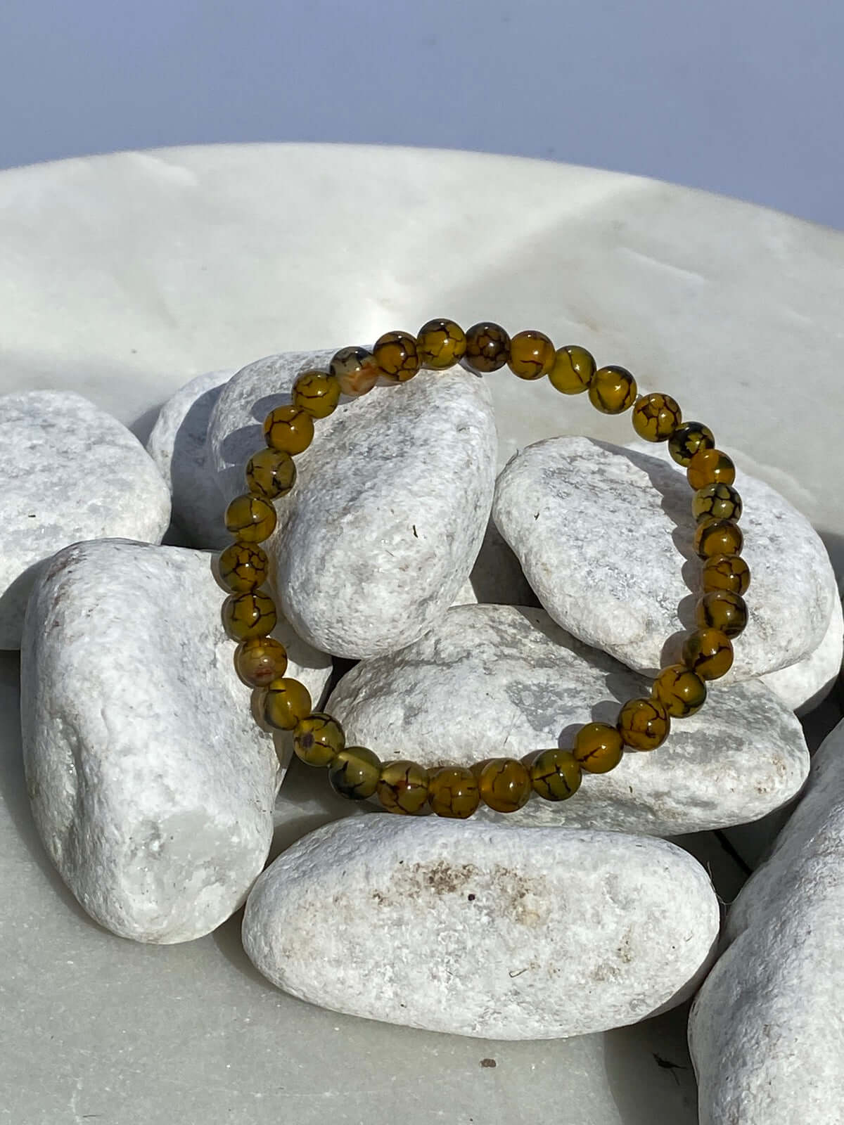 DRACHENACHAT Armband 6 mm Perlen - Perlenarmband