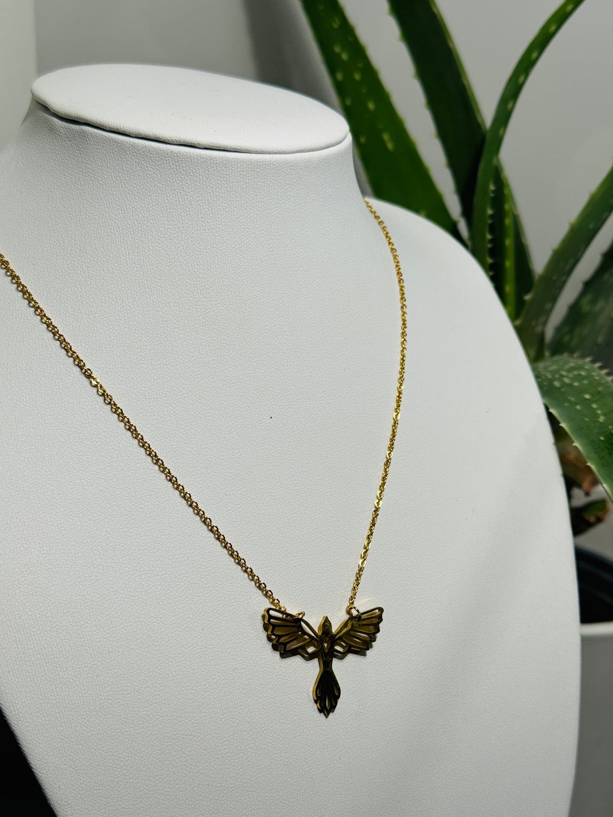 Edelstahlkette Gold mit Adler 49 cm -