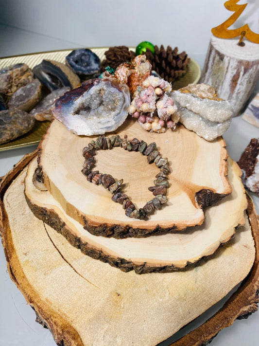 Jaspis Splitterarmband - 17 cm - Armband