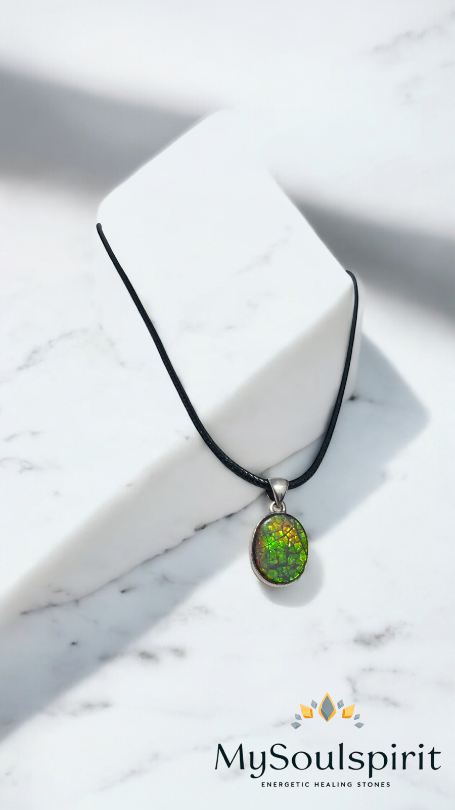 Canadian AMMOLIT pendant 925 silver (unique)
