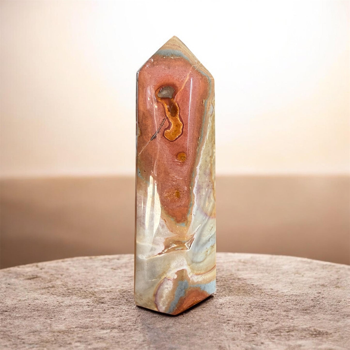 Polychrom JASPIS Turm 16 cm / Gewicht 713 Gramm