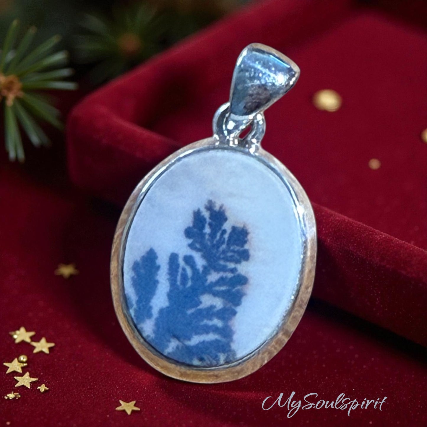 Dendriten ACHAT Kettenanhänger 925er Silber