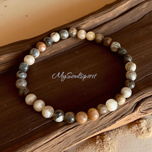 MOONSTONE Apricot bracelet with 6mm beads