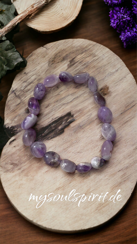 AMETHYST tumbled stone bracelet