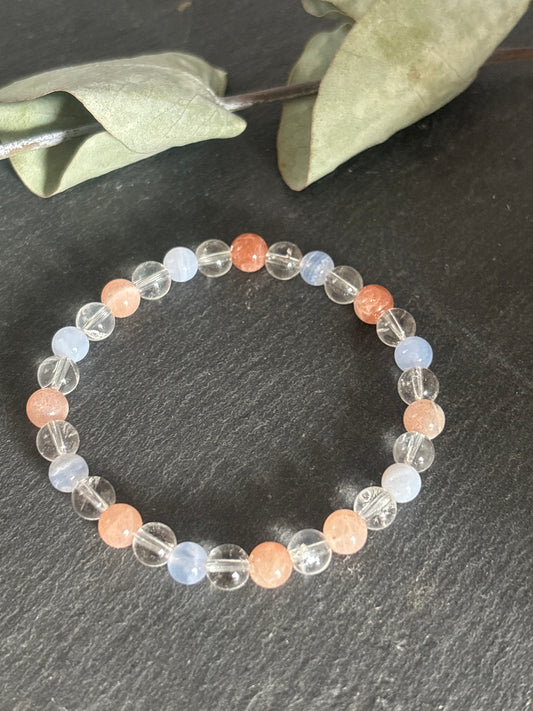 BRACELET "MENOPAUSE" moonstone and blue chalcedony