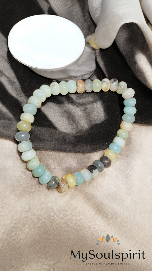 AMAZONIT button bracelet - circumference approx. 17 cm