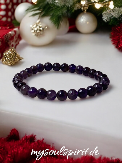 AMETHYST healing stone bracelet 6 mm beads