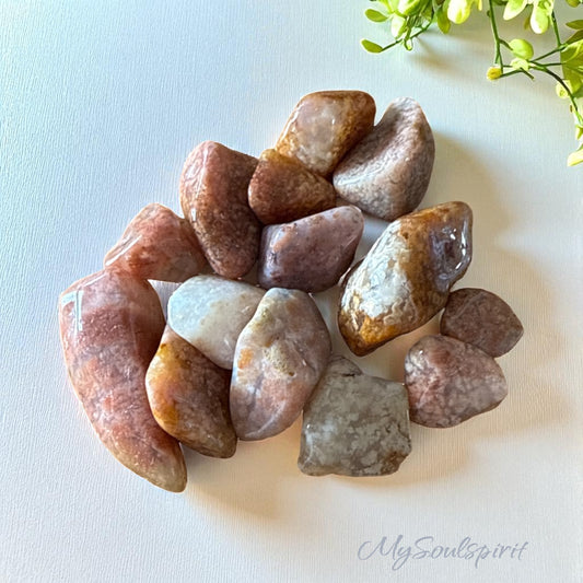 Moosachat Pink Trommelsteine