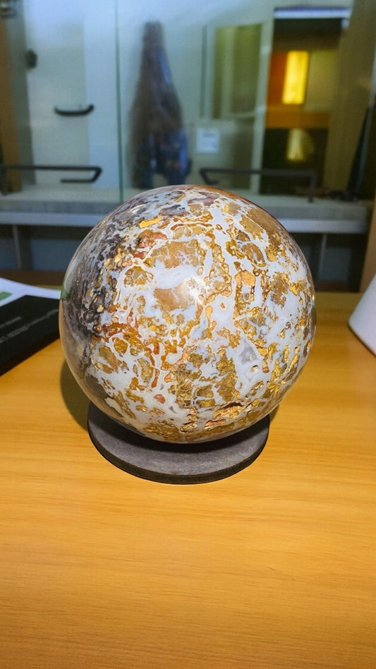 Ocean Jasper Sphere - 660 grams - 8 cm (unique)
