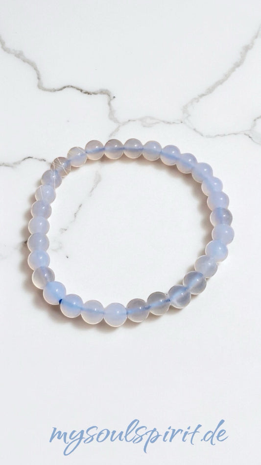 CHALCEDON blue healing stone bracelet made of 6 mm beads