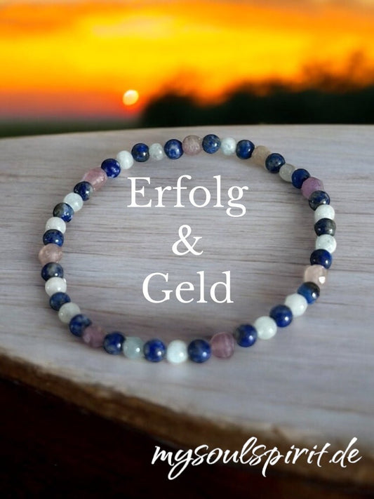 Armband "ERFOLG & GELD" - Aquamarin, Sugilith und Lapislazuli - Gesundheitsarmbänder