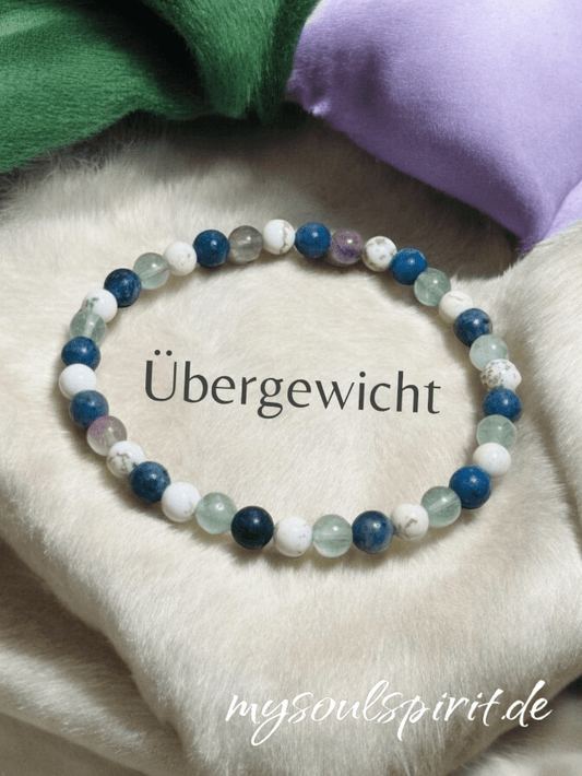 Armband "ÜBERGEWICHT" Fluorit, Magnesit und Sodalith - Gesundheitsarmbänder