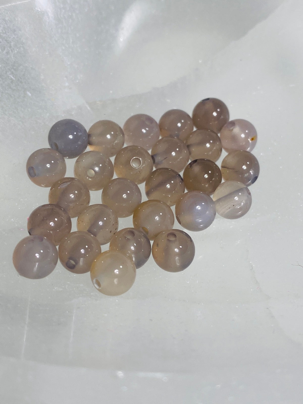 Agate gray beads - 10 pcs