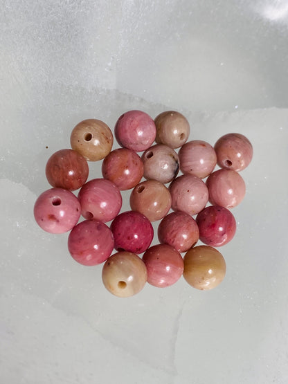 Rhodonite beads - 10 pieces