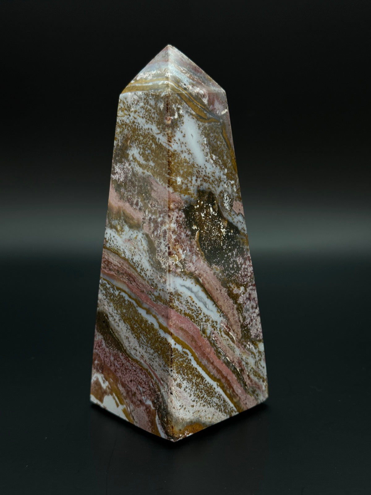 Ozean Jaspis Obelisk 11,9 cm 344 Gramm