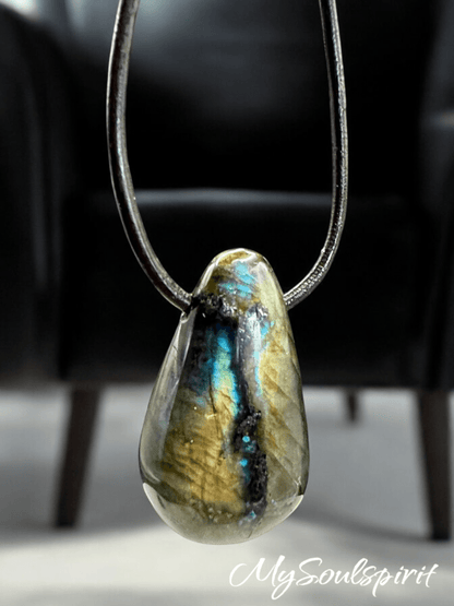 LABRADORIT "Drop Shape" Kettenanhänger in 2 Varianten - Kettenanhänger gebohrt