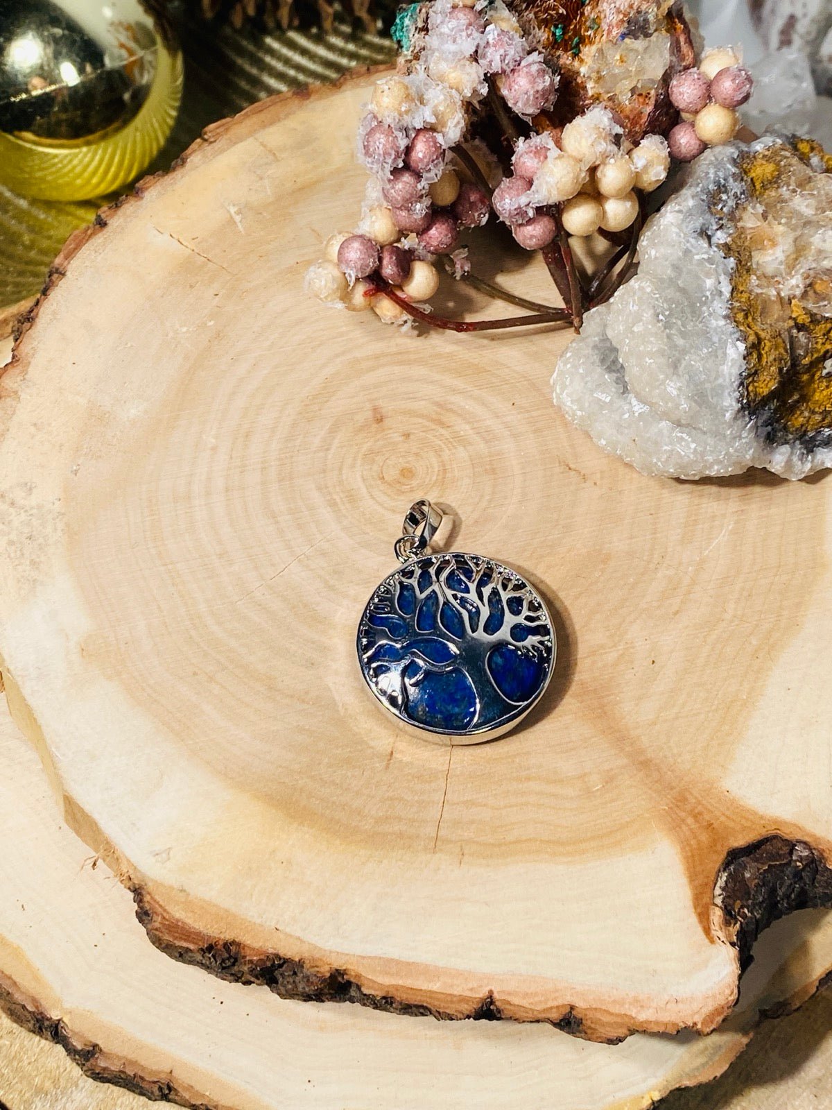 Lapislazuli Anhänger Baum des Lebens 28 mm - Kettenanhänger