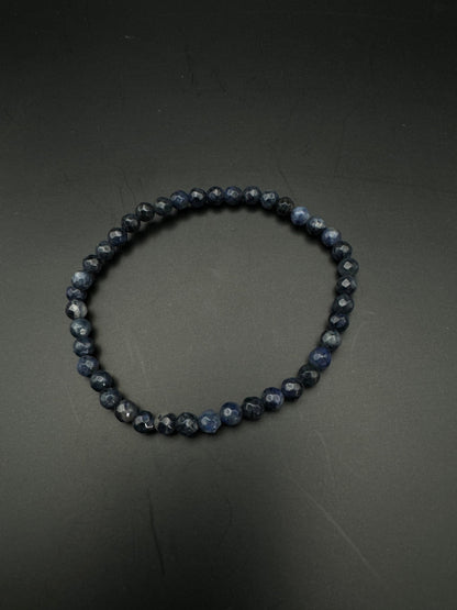 Lapislazuli Armband mit 4/6 mm Perlen facettiert - Perlenarmband