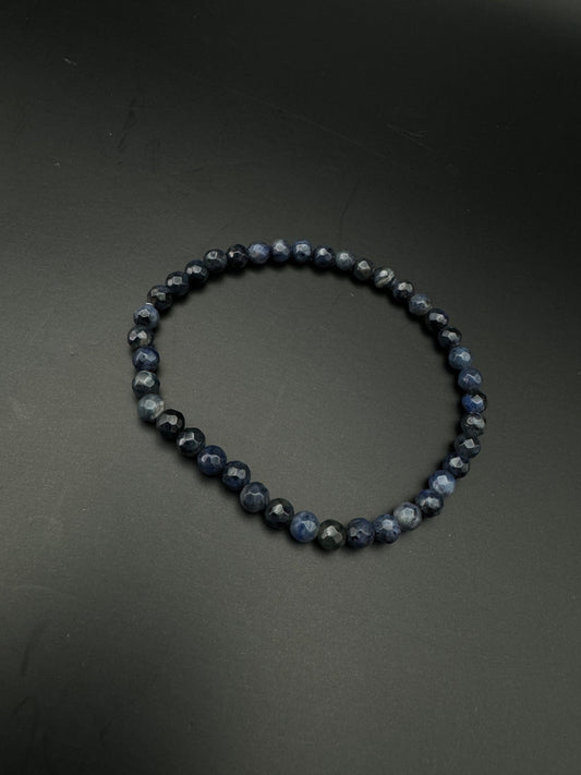 Lapislazuli Armband mit 4/6 mm Perlen facettiert - Perlenarmband