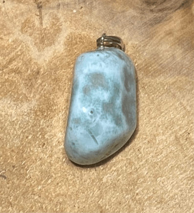 Larimar Kettenanhänger mit 925er Silberschlaufe (Unikat) - Kettenanhänger