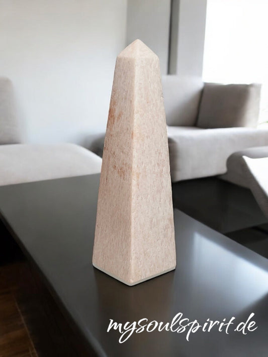 Mondstein Apricot Obelisk 13,4 cm - Heilstein