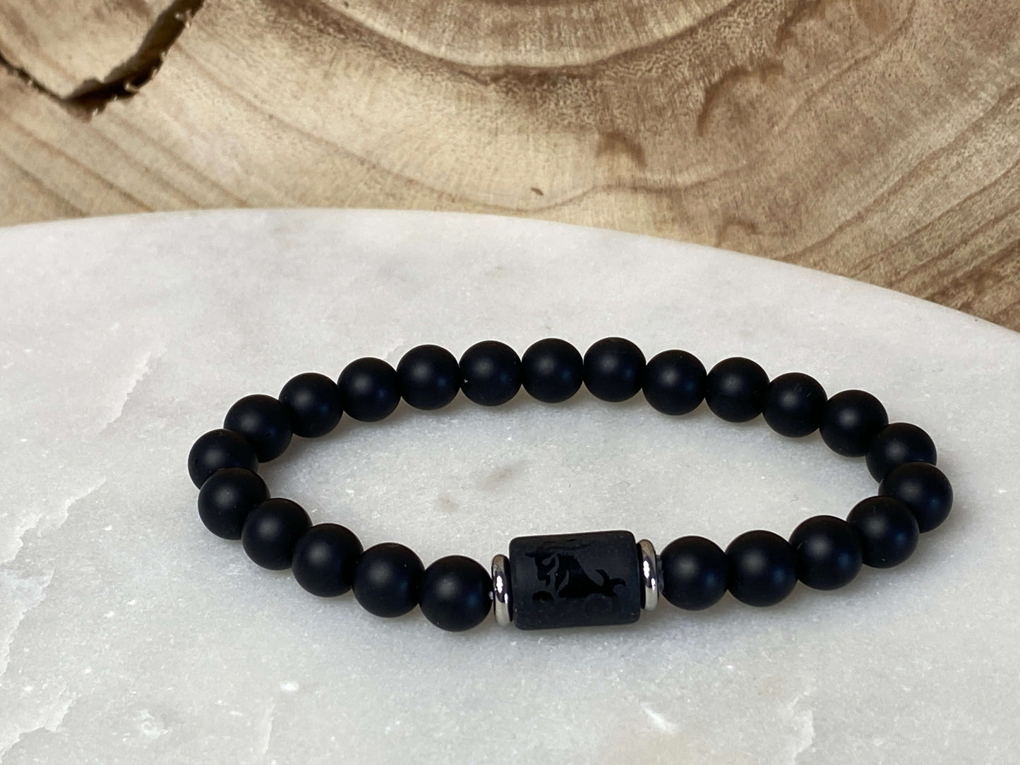 ARIES Zodiac men's bracelet made of LAVA stone