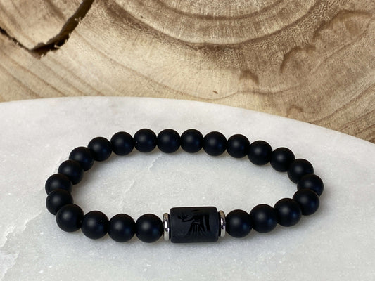 LIBRA zodiac men's bracelet made of lava stone