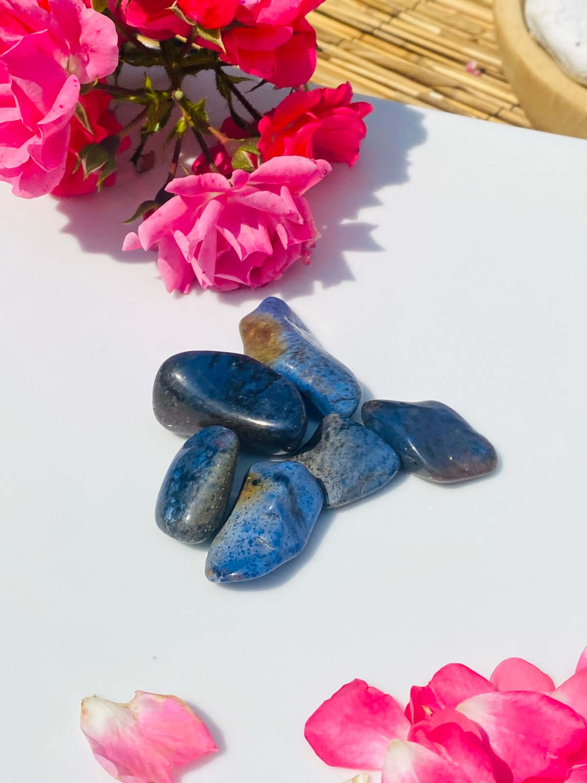 DUMORTIERITE tumbled stones approx. 100 grams