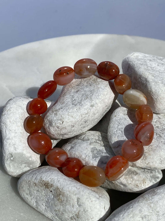 CARNELIAN tumbled stone bracelet