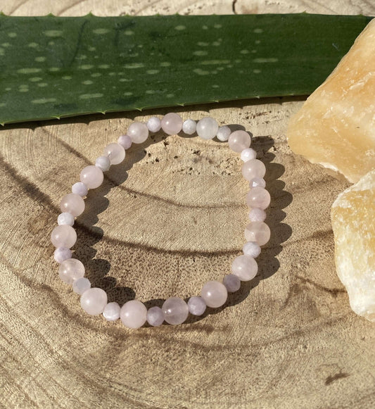 BRACELET Love &amp; partnership made of rose quartz / kunzite