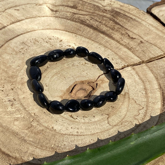 TOURMALINE/SCHÖRL tumbled stone bracelet