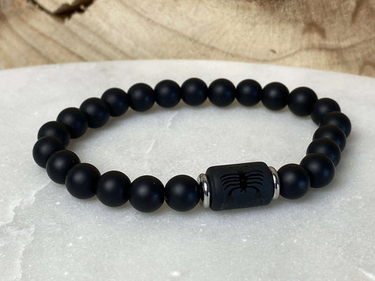 SCORPIO zodiac men's bracelet made of lava stone