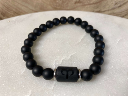 ARIES Zodiac men's bracelet made of LAVA stone