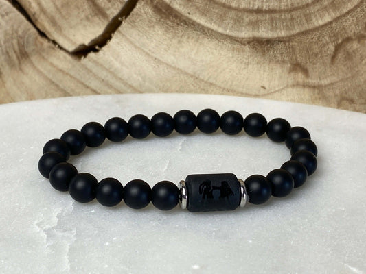 GEMINI zodiac men's bracelet made of lava stone