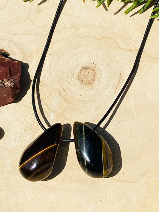 TIGER EYE Drop Shape with leather strap