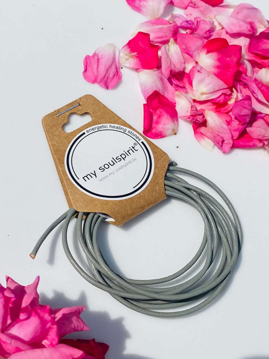 Lederband grau – 1 Meter