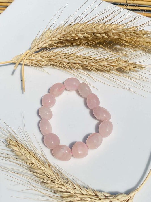 ROSE QUARTZ tumbled stone bracelet