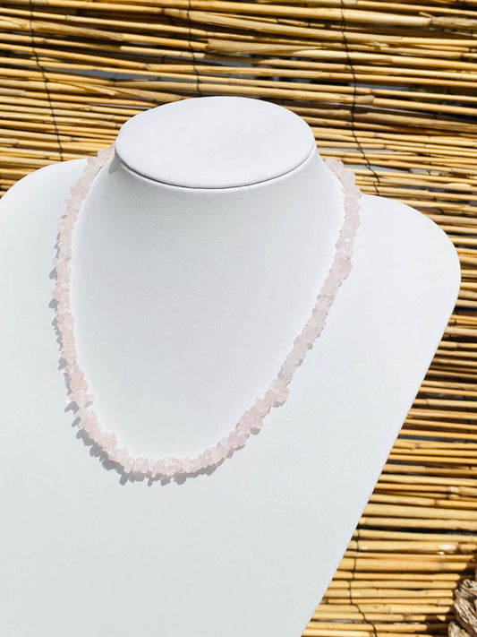 ROSE QUARTZ chip chain