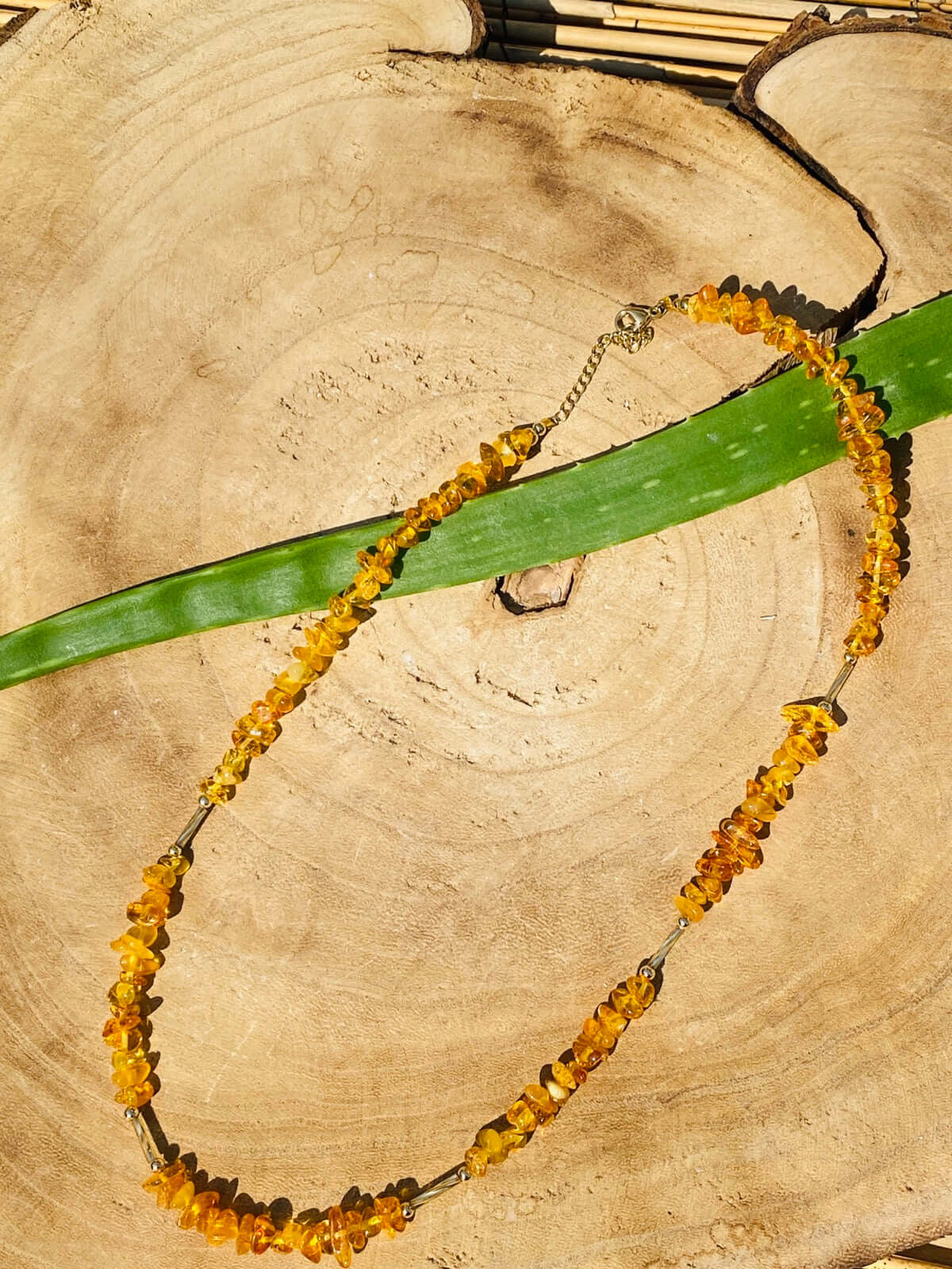 AMBER necklace / splinter chain approx. 45 cm (unique)