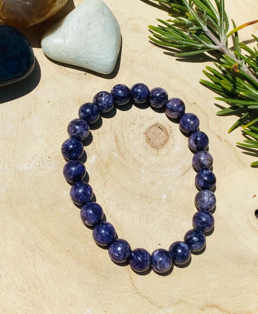 DUMORTIERITE bracelet 8 mm beads