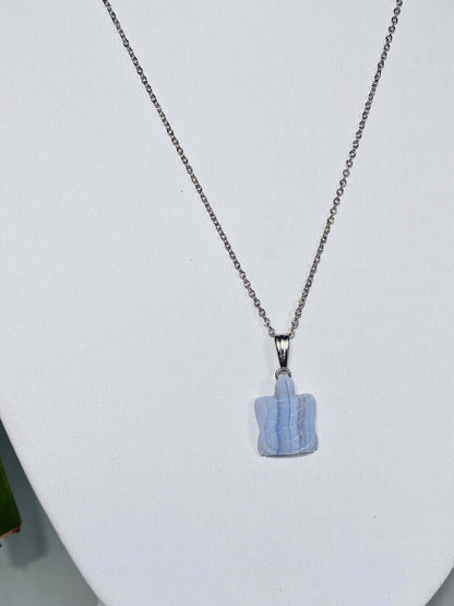 Blauer CHALCEDON Anhänger "Schildköte"