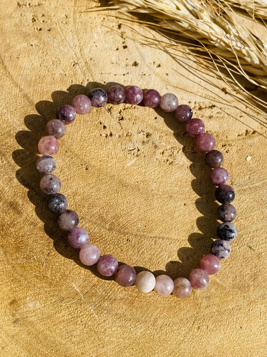 STRAWBERRY QUARTZ healing stone bracelet circumference 17 cm