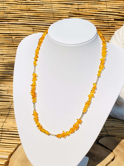 AMBER necklace / splinter chain approx. 45 cm (unique)